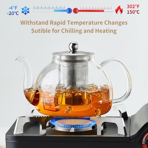 DOPUDO Glass Teapot with Infuser, 40 oz Borosilicate Tea Kettle - Image 5