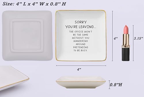 NZY Funny Office Friendship Gifts for Coworkers,Colleague,Boss,Leader,Friends-Sorry You're Leaving-Retirement,Leaving,Goodbye,Promotion,New Job,Farewell Gifts-Jewelry Tray Trinket Holder Ring Dish - Image 5
