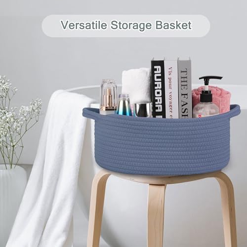 COMSE Empty Small Gift Basket with Bag & Ribbons, Folkstone Gray - Image 6