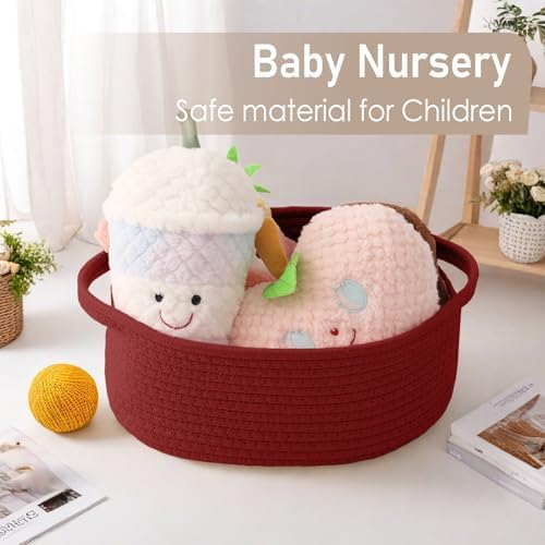 JMvicyroam Small Woven Basket, Empty Gift Basket, Red/1 Pack - Image 5