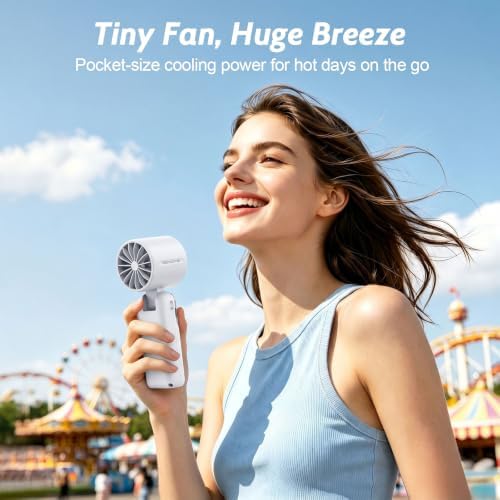 5000mAh Portable Handheld Fan, USB-C Rechargeable Mini Fan with 100 Speeds - Image 2