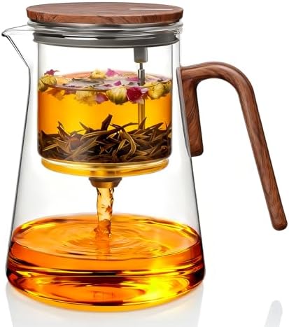 ZENS Magnetic Glass Infuser Teapot for Loose Tea, 34oz Magic Tea Maker by ZENSLIFESTYLE