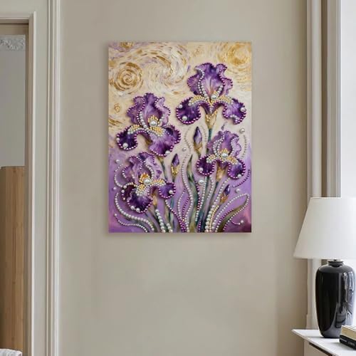 DIY Pearl Painting with Frame, Creative Design, Handmade Stress-Relieving Home Wall Decoration, Includes Frame and Tools-Iris-2 - Image 4