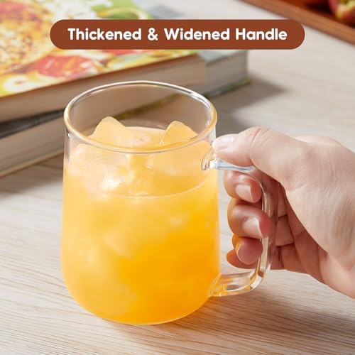 Large Glass Coffee Mugs, 20 oz Glass Coffee Cups Set of 2, Clear Borosilicate Glass Mugs with Handles for Cappuccino, Tea, Latte, Hot/Cold Beverages, Wine, Americano - Image 4