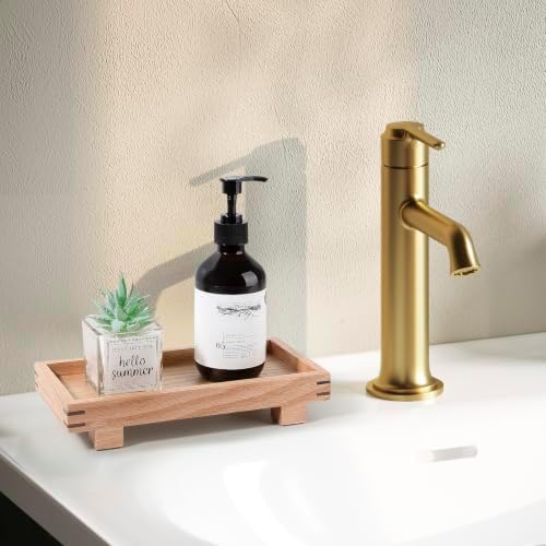 Bathroom Counter Tray Wooden Riser Display Kitchen Soap Holder, Brown - Image 6