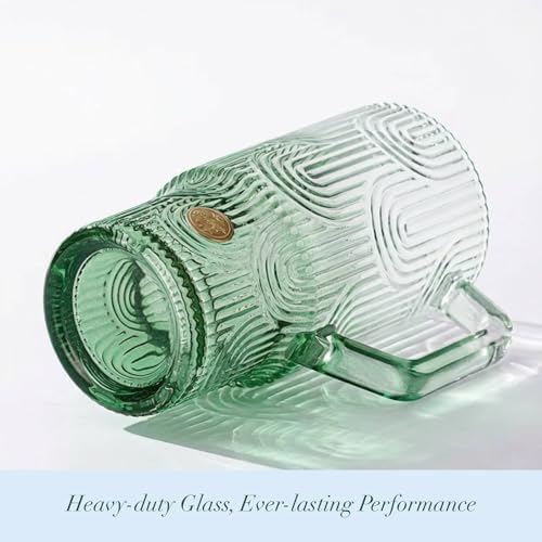 20 oz Green Glass Tumbler with Handle, Lid, Straw and Cover, Dishwasher Safe Cup for Iced Coffee, Water, Tea, Juice, Milk - Image 6