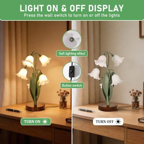 Flower Table Lamp for Bedroom, LED Cute Reading Light - Image 3