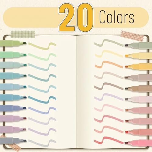 Mr. Pen- Aesthetic Highlighters No Bleed, 20 Pack, Pastel Colors | Chisel Tip, Cute Highlighters Assorted Colors for Journaling, Highlighting, Underlining, Fast Dry, Back to School Supplies - Image 2