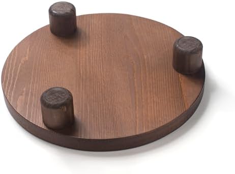 Wood Riser for Decor, 2 Pack Wood Pedestal Stand for Display, Round Wooden Tray for Kitchen Counter, Wooden Pedestal Stand for Plant Pot Indoor (Round - Brown) - Image 2