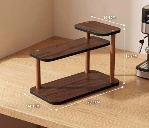 HealthEmpire 3-Tier Cosmetic Organizer Shelf for Countertop – Wooden Makeup & Skincare Storage Rack, Bathroom Vanity Display Stand for Perfume, Toiletries & Office Desk Organization (Brown) - Image 3