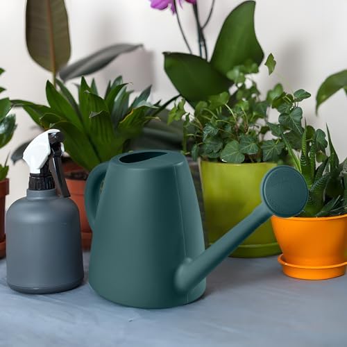 ZXJ Plant Watering Cans for Indoor and Outdoor Home Garden Plants - with Long Spout - Blackish Green - 1/2 Gallon - Image 6
