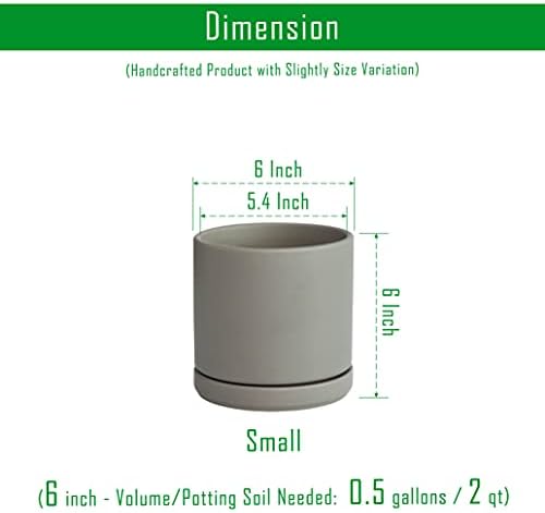 D'vine Dev 6 Inch Ceramic Planter Pot, Grey, 94-O-C-3 - Image 3
