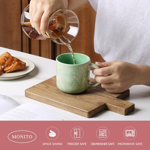 MONITO 12oz Coffee Mugs Set of 6, Modern Ceramic Mugs with Handle - Image 3