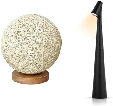 EJFOIEJ Portable LED Table Lamp with Touch Sensor, 3-Levels Brightness Metal Desk Light, 3 Color Touch Control Rechargeable Night Light for Bedside, Romantic Solid Wood Table Lamp by Unknown