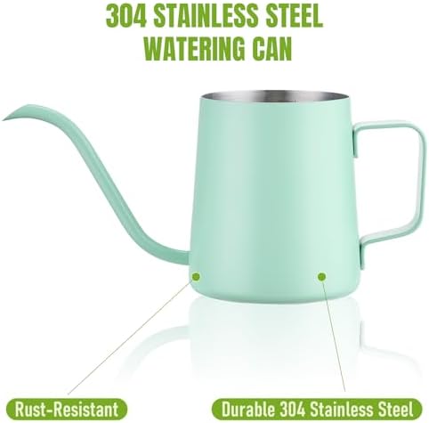 Doseno Green Small Watering Can for Seedlings & Indoor Plants, 12 oz - Image 3