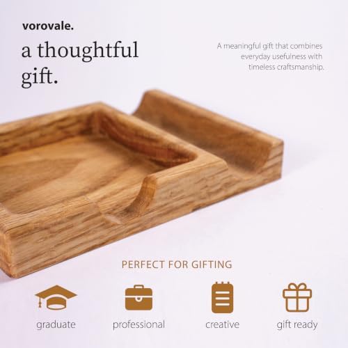 Handcrafted Solid Oak Desk Organizer, Wood Tray for Notes and Pens - Image 3