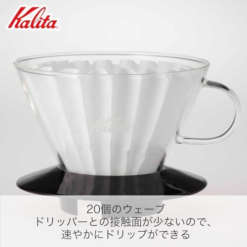Kalita Wave Pour Over Coffee Dripper, Size 185​, Makes 16-26oz, Single Cup Maker, Heat-Resistant Glass, Patented & Portable,black - Image 3
