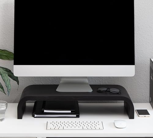 Anji Mountain Monitor Stand for Desk - Desktop Organizer & Laptop Riser, Ergonomic Monitor Riser, Space-Saving, Durable, Easy Assembly & Ideal for Home & Office, Black, Classic by AnjiMountain