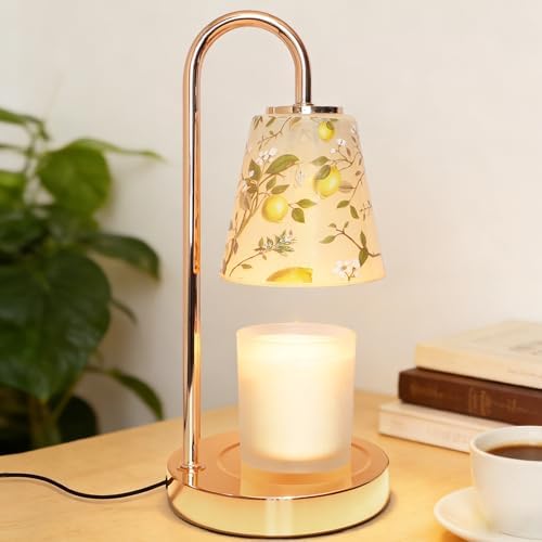 Lemon Candle Warmer Lamp with Timer Dimmable Vintage Decorative Bedside Table Lamp Valentines Day Birthday Gifts for Women Mom House Warming New Home Decor Wax Melts Candle Warmer for Jar Candles by HOLITOWN