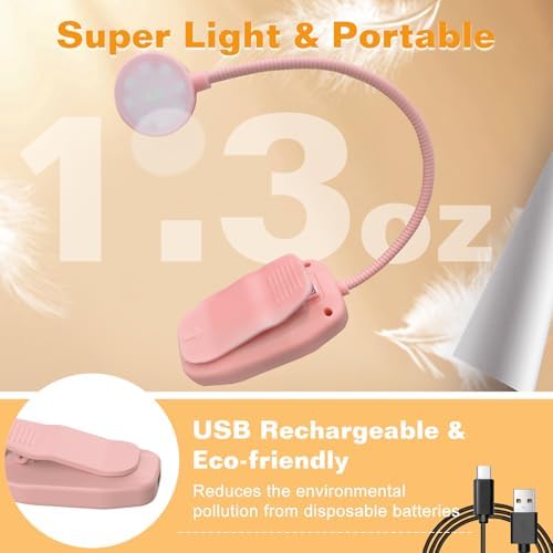 KTEBO 2 Pack Rechargeable Book Light Clip-On Reading Light for Books in Bed - Image 4