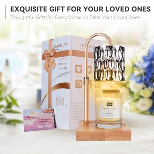 TOACSUCP Candle Warmer Lamp with 3 Bulbs, Adjustable Height Dimmable Candle Warmer with Timer, Compatible with Large Jar Candles, Candle Lamp with Charming Gift Box Ribbon for Her/Him - Image 7