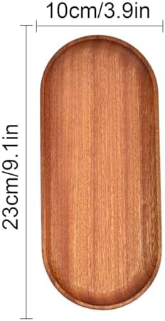 Small Serving Wooden Tray Salad Plates for Fruit Cookie Platter 3.9x9.1inch - Image 3