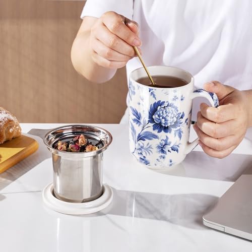 AmorArc Tea Cup With Infuser and Lid, 18oz Loose Leaf Tea Mug With Steeper - Image 6