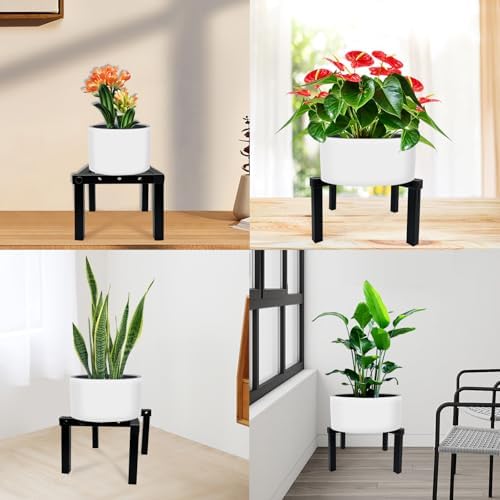 Four Legs Adjustable Metal Plant Stand for 5"-10" Plant Pot – Indoor & Outdoor (Black, 1 Pack) - Image 5
