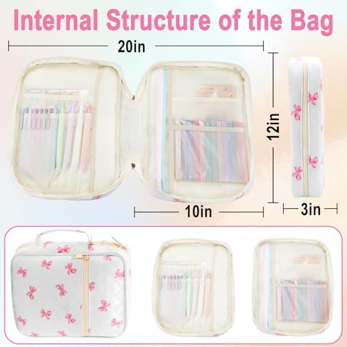 Bible Cover Case for Women, Study Supplies Kit, Highlighters Pens - Image 3