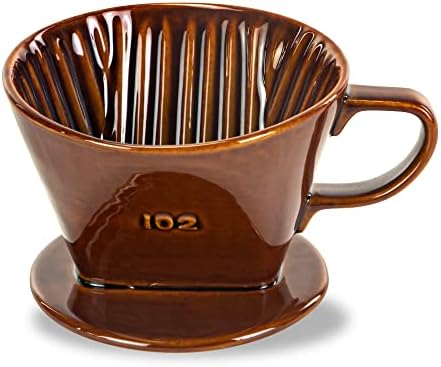 Pour Over Ceramic, Coffee Dripper Ceramic Coffee Maker,Brown by LHUKSGF