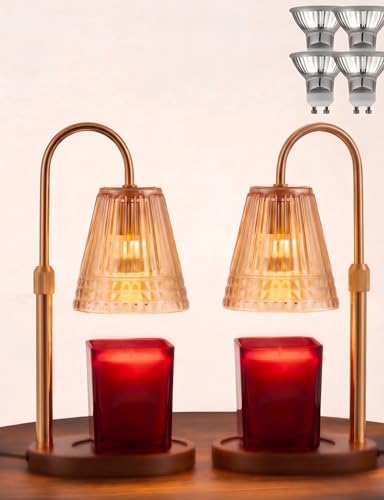 Candle Warmer Lamp with Dimmer & Timer, Adjustable Height for Jar Candles, Birthday Gifts for Mom Women Sister, Wax Warmer for Jar Candles (2 Pack) by Unknown
