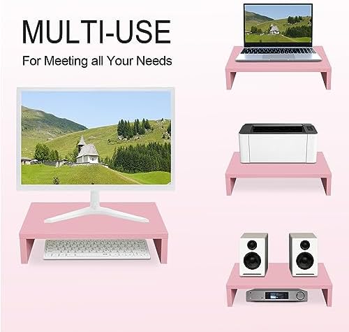 TEAMIX Pink Monitor Stand Riser, Small - Image 3