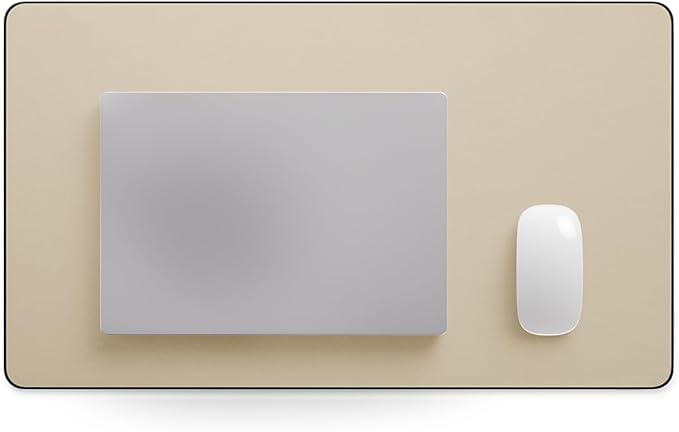 Jotsome Leather Desk Mat, Non-Slip Desk Blotter Pad - Desk Protector for Office, Home, Laptop, and Desktop, Gift for The Holidays or Christmas (Beige, 24" x 14")