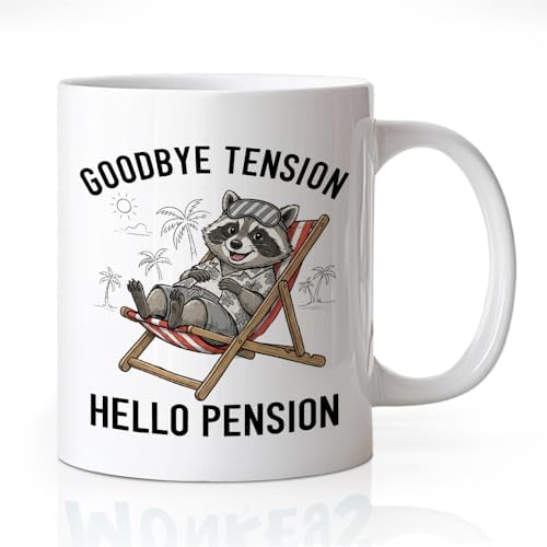 Goodbye Tension Hello Pension 11 oz Retirement Ceramic Coffee Mug by Unknown