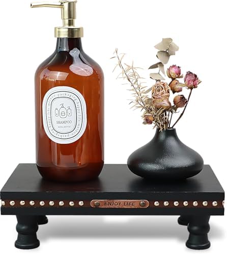 Bathroom Tray Pedestal Stand, Waterproof Wood Riser for Bathroom Counter by Unknown