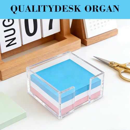 Clear Sticky Note Holder for Desk, Acrylic Sticky Note Dispenser 3x3 Inch - Image 5