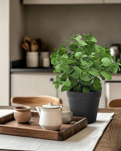 Coferset Small Fake Plants Mint Artificial Potted Plants,Green - Image 2
