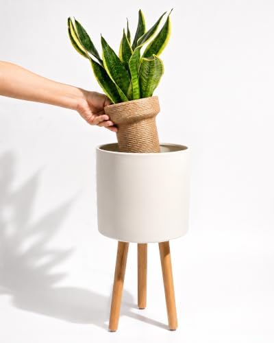 Bamworld Single Plant Holder for Indoor Plants Metal Planter Stand 10.5in by Bamworld