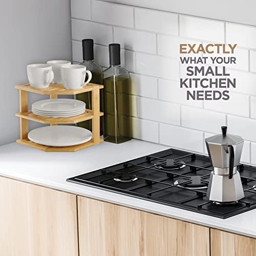 Bambüsi 3-Tier Corner Shelf, Kitchen Cabinet Organizer, Bamboo Storage Rack - Image 7