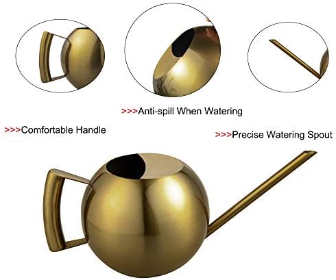 IMEEA Watering Can for Indoor Plants 45oz/1.3L Stainless Steel Small Indoor Watering Can House Plants - Image 3