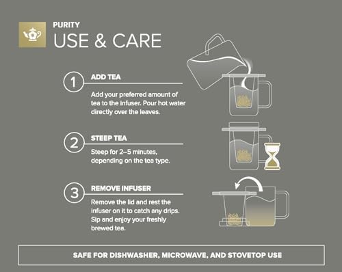 Teabloom Patent-Pending Purity Glass Tea Infuser with Lid – 3.3 Borosilicate, Laser-Perforated Filter, Universal Fit for Cups & Teapots, Toxin-Free Brewing for Whole-Leaf Tea - Image 5