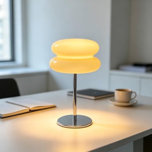 Mushroom lamp, Bedroom Medieval Modern Bedside Table lamp for Night Stands, Vintage dimmable Small Lamps, Cute Cool Desk Lamps Home Room Aesthetic Decor for Living Room(Cream‌) by Unknown
