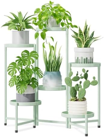 iDavosic.ly 6 Tier Large Plant Stand Indoor Outdoor, 10 In Wide Tray, Green by iDavosicly