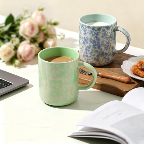 MONITO 17oz Ceramic Coffee Mugs Set of 4, Modern Coffee Cup Set with Handle - Image 7