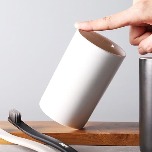 Japanese Minimalist Black and White Style Handleless Straight Ceramic Mug - Image 4