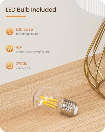 Gold Table Lamp with Pleated Lampshade, 12.6" Small Bedside Lamp - Image 2