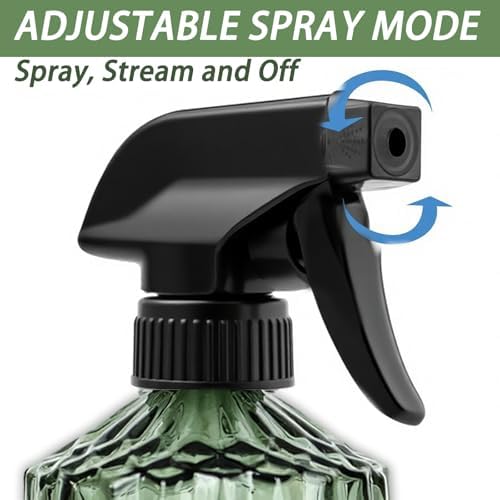 Green Glass Spray Bottle, 15ozAdjustable Nozzle, 2Pcs Plant Mister - Image 5