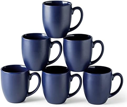 AmorArc 12oz Coffee Mugs Set of 6, Ceramic Coffee Cups Set-Matte Blue by AmorArc