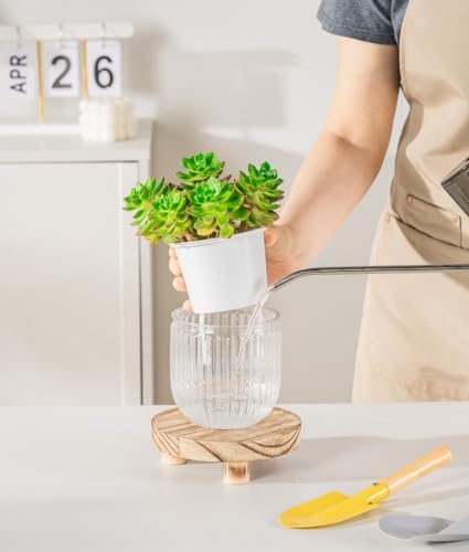 Melphoe Self Watering Pots for Indoor Plants Planter, 4.3 Inch 2 Pack Planters Self Watering Plant Pots for Flower, Houseplants, Succulent, African Violets and Cactus with Drainage - Image 5