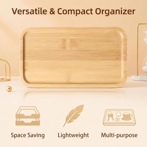 1PCS Bamboo Bathroom Trays - Suitable for the Bathroom,Kitchen,Breakfast Tray and Decorative Tray (8.27 in * 4.33 in) - Image 3